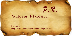 Policzer Nikolett névjegykártya